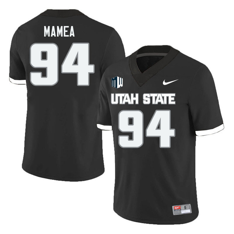 Utah State Aggies #94 Vaughn Mamea College Football Jerseys Stitched Sale-Black